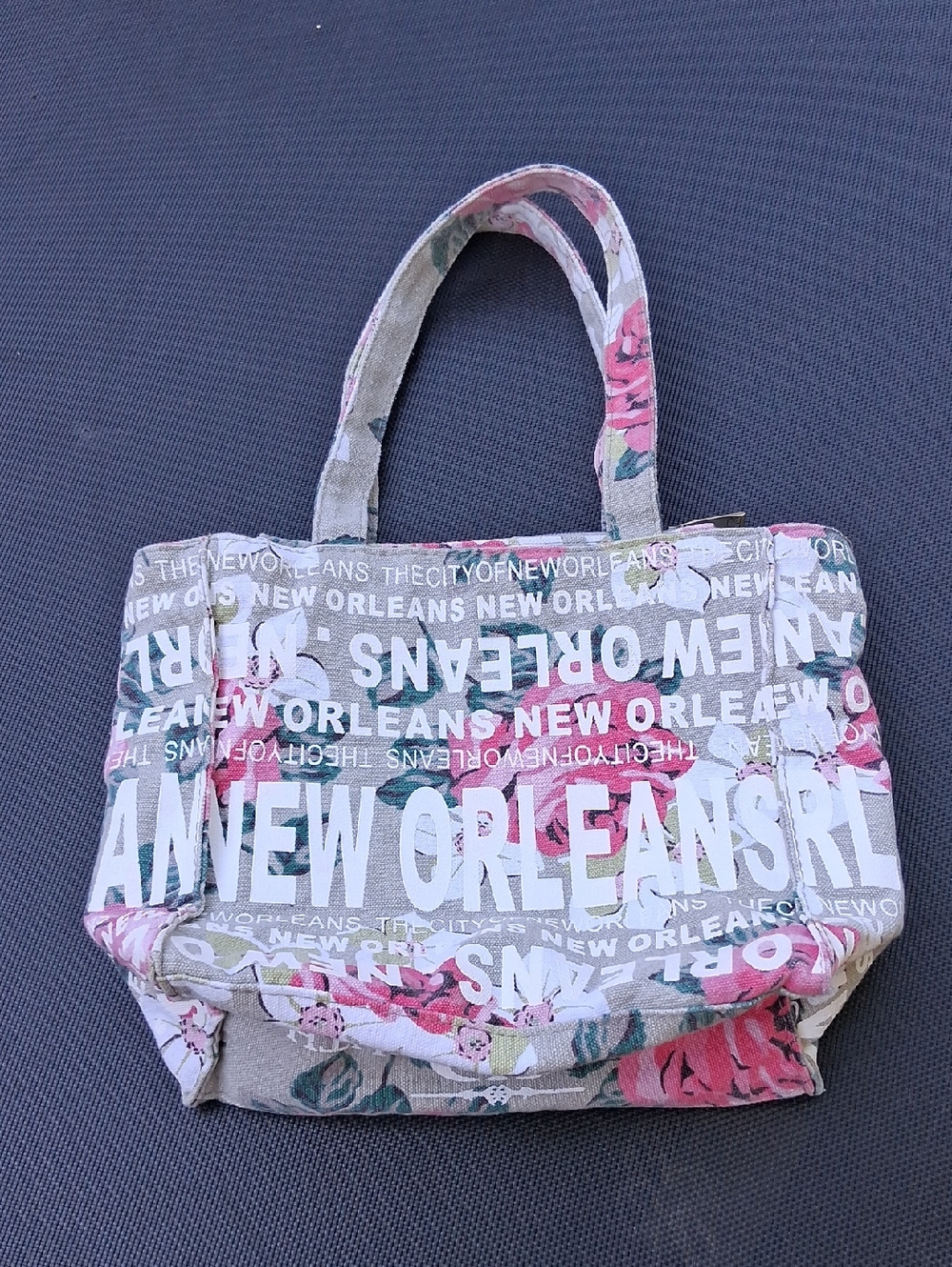 Robin Ruth Floral 'New Orleans' Canvas Shoulder Bag in Pink, Green, Beige, White